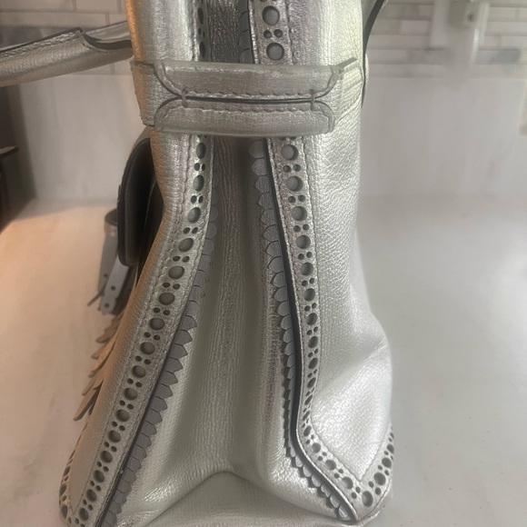 Burberry Silver Borque Banner Satchel with Structured Design - Picture 11 of 12